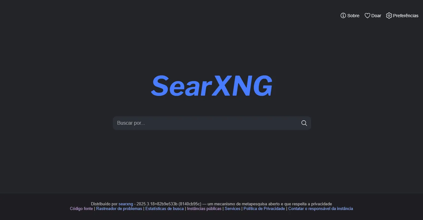 pagina de busca do searxng